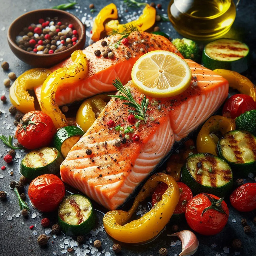 Pescado con Vegetales